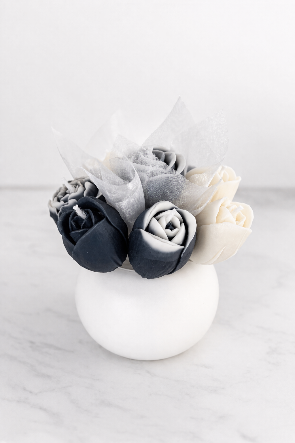 Stunning Black and White Floral Arrangement for Elegant Decor