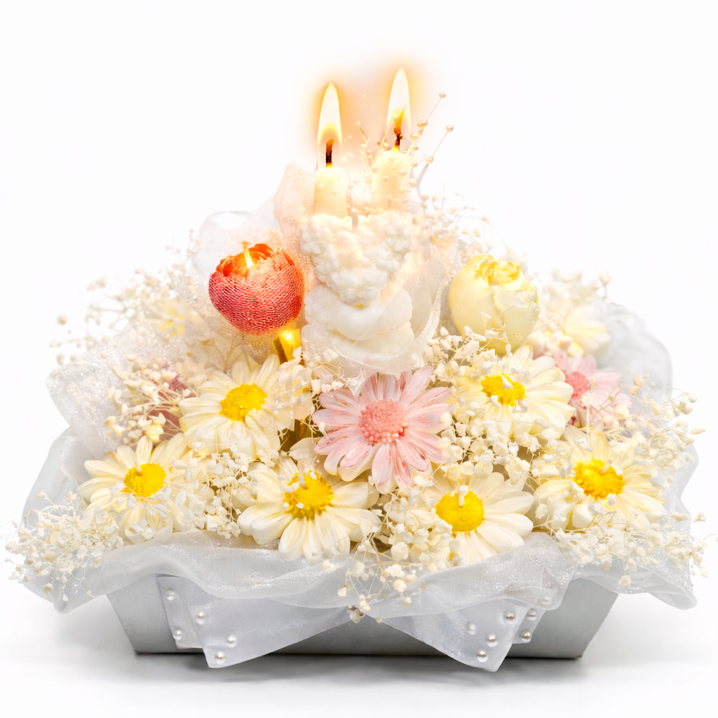 Handmade Floral Candle Decor for Home - Elegant Centerpiece for Every Occasion