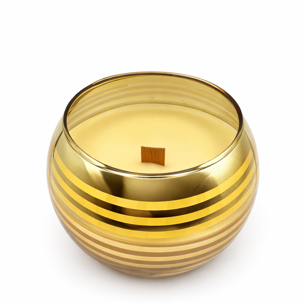 Artisanal Candle in Golden Glass - Ritual of Light