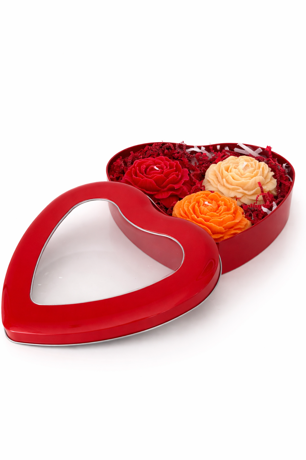 Passion Roses: Heart-Shaped Candle Set for Love and Romance